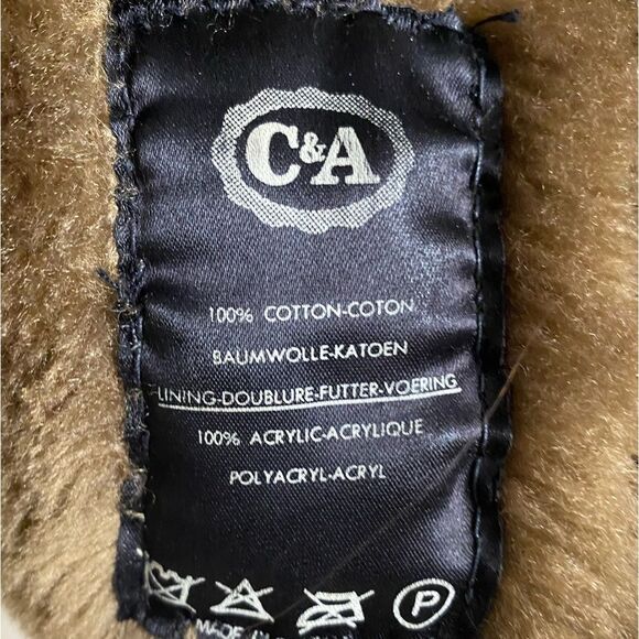 Vintage House of Peerless Heavy Corduroy Jacket Coat Men's 42 Brown/Tan Faux Fur - Picture 14 of 16